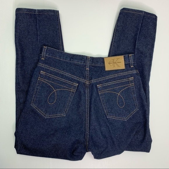Calvin Klein Jeans Size 12 Vintage Made In USA Cotton Dark Wash High Waist - Picture 15 of 16